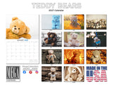 Teddy Bears Wall Calendar 2027 - 12" x 9" 14-Month Nostalgic Hobby Calendar