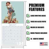 Vintage Pin Ups Wall Calendar 2027 - 12" x 12" Monthly Timeless Nostalgic Glamour & Art History Calendar