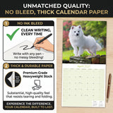 American Eskimo Dog Wall Calendar 2027 - 12" x 12" Monthly Spitz Breed & White Eskie Dog Calendar