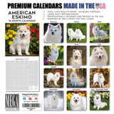American Eskimo Dog Wall Calendar 2027 - 12" x 12" Monthly Spitz Breed & White Eskie Dog Calendar