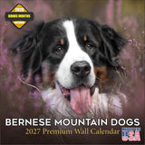 Bernese Mountain Dog Wall Calendar 2027 - 12" x 12" Monthly Gentle Working Alpine Giant Breed Calendar
