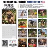 Border Terrier Wall Calendar 2027 - 12" x 12" Monthly Plucky Small Terrier Dog Breed Calendar