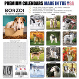 Borzoi Wall Calendar 2027 - 12" x 12" Monthly Regal Graceful Russian Sighthound Calendar
