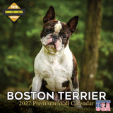 Boston Terrier Wall Calendar 2027 - 12" x 12" Monthly Lively Amusing American Gentleman Calendar