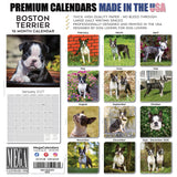 Boston Terrier Wall Calendar 2027 - 12" x 12" Monthly Lively Amusing American Gentleman Calendar