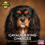Cavalier King Charles Spaniel Wall Calendar 2027 - 12" x 12" Monthly Gentle Royal Toy Spaniel Breed Calendar