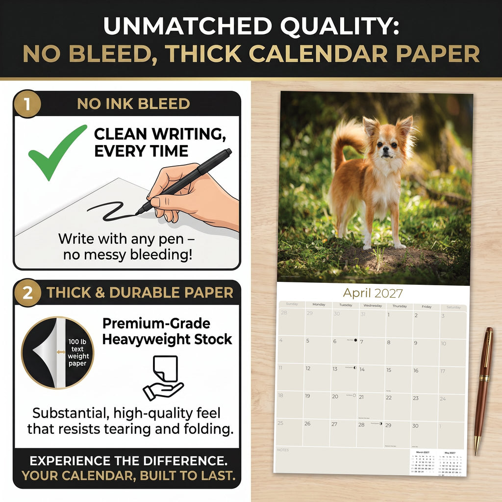 Chihuahua Wall Calendar 2027 - 12" x 12" Monthly Sassy Tiny Toy Dog Breed Calendar