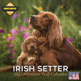 Irish Setter Wall Calendar 2027 - 12" x 12" Monthly Elegant Mahogany & Feathered Red Setter Gundog Calendar