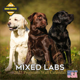 Labrador Retriever Mixed Wall Calendar 2027 - 12" x 12" Monthly Loyal Lab Crossbreeds & Mixed Heritage Mutts Calendar