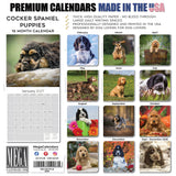 Cocker Spaniel Puppies Wall Calendar 2027 - 12" x 12" Monthly Heartwarming Cocker Spaniel Puppy Breed Art Calendar