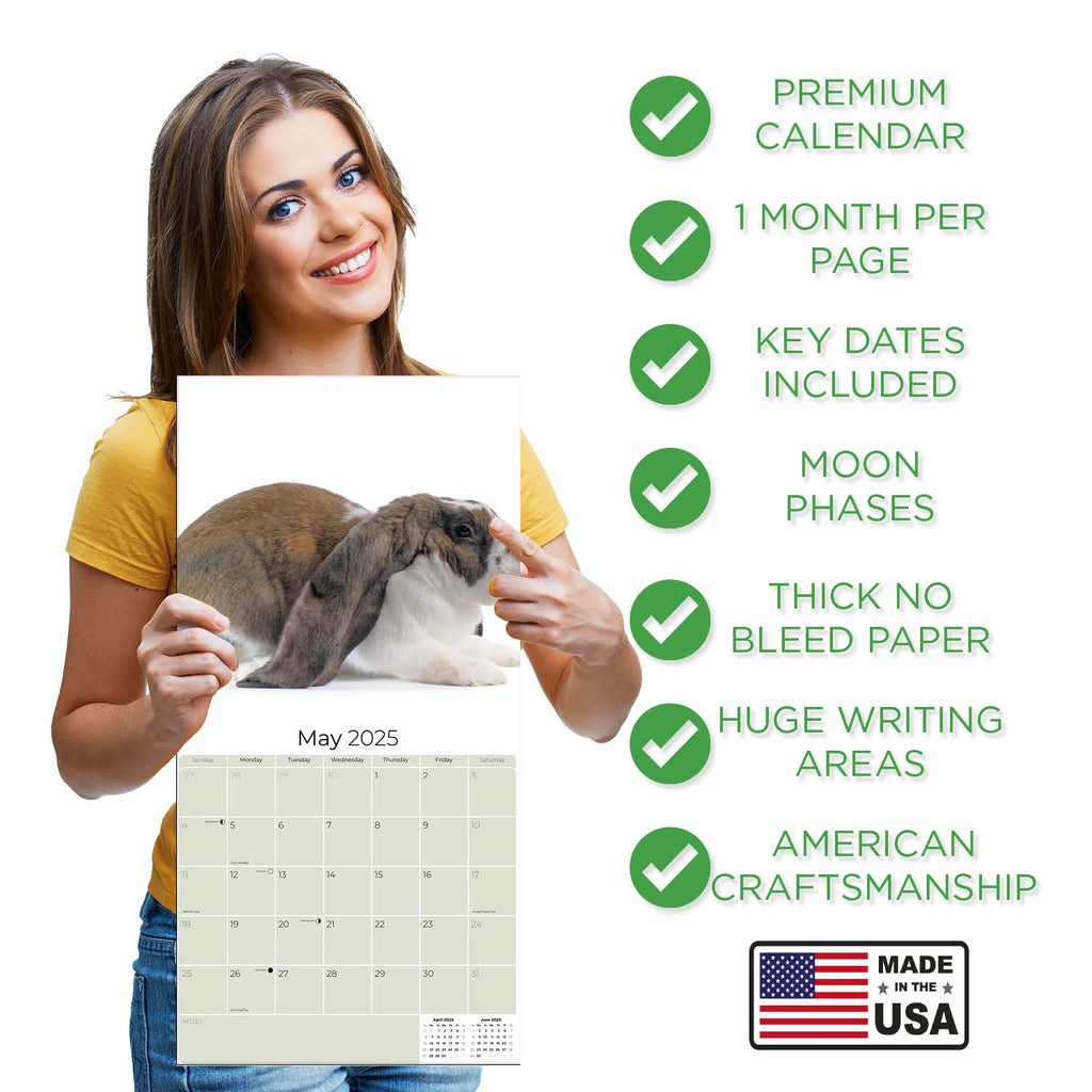Lop Eared Rabbit Wall Calendar 2025
