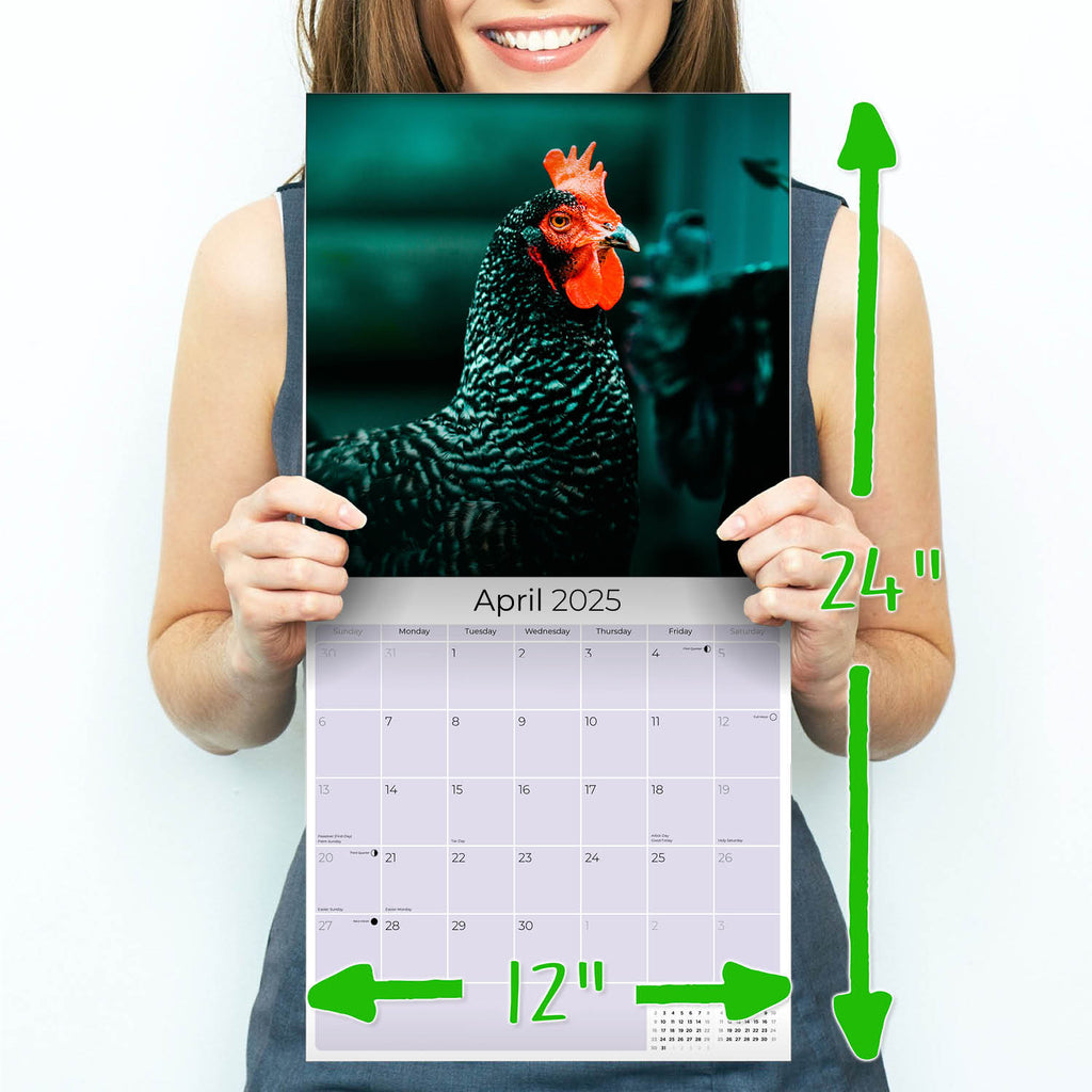 Chickens Wall Calendar 2025