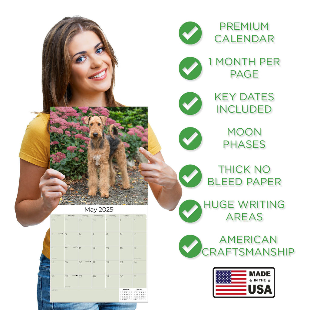 Airedale Wall Calendar 2025