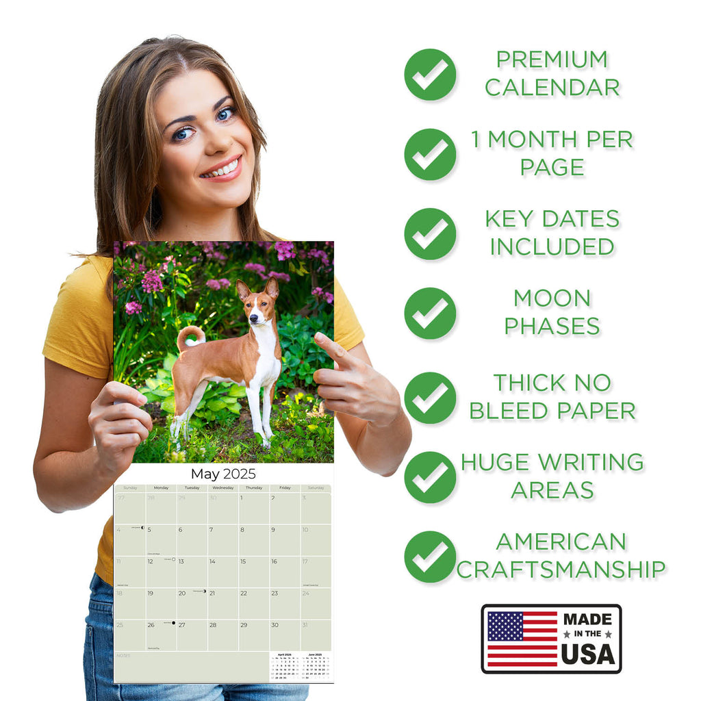 Basenji Wall Calendar 2025