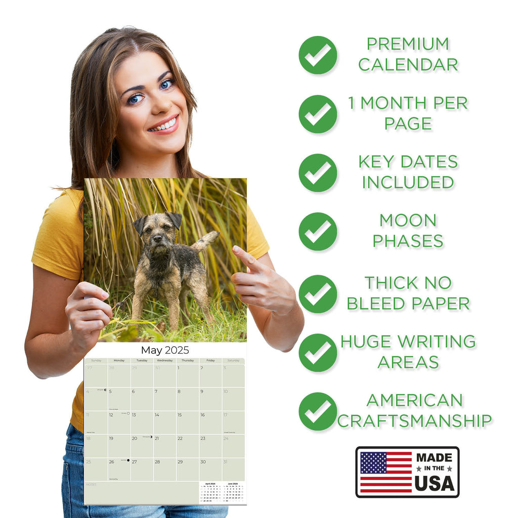 Border Terrier Wall Calendar 2025