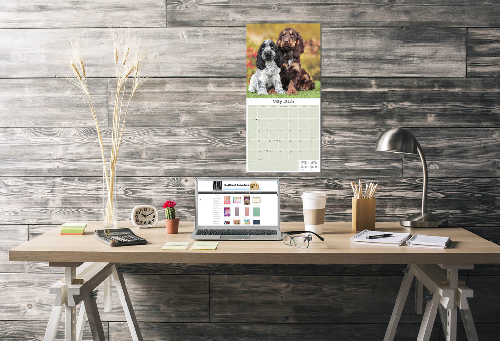 Cocker Spaniel Puppies Wall Calendar 2025