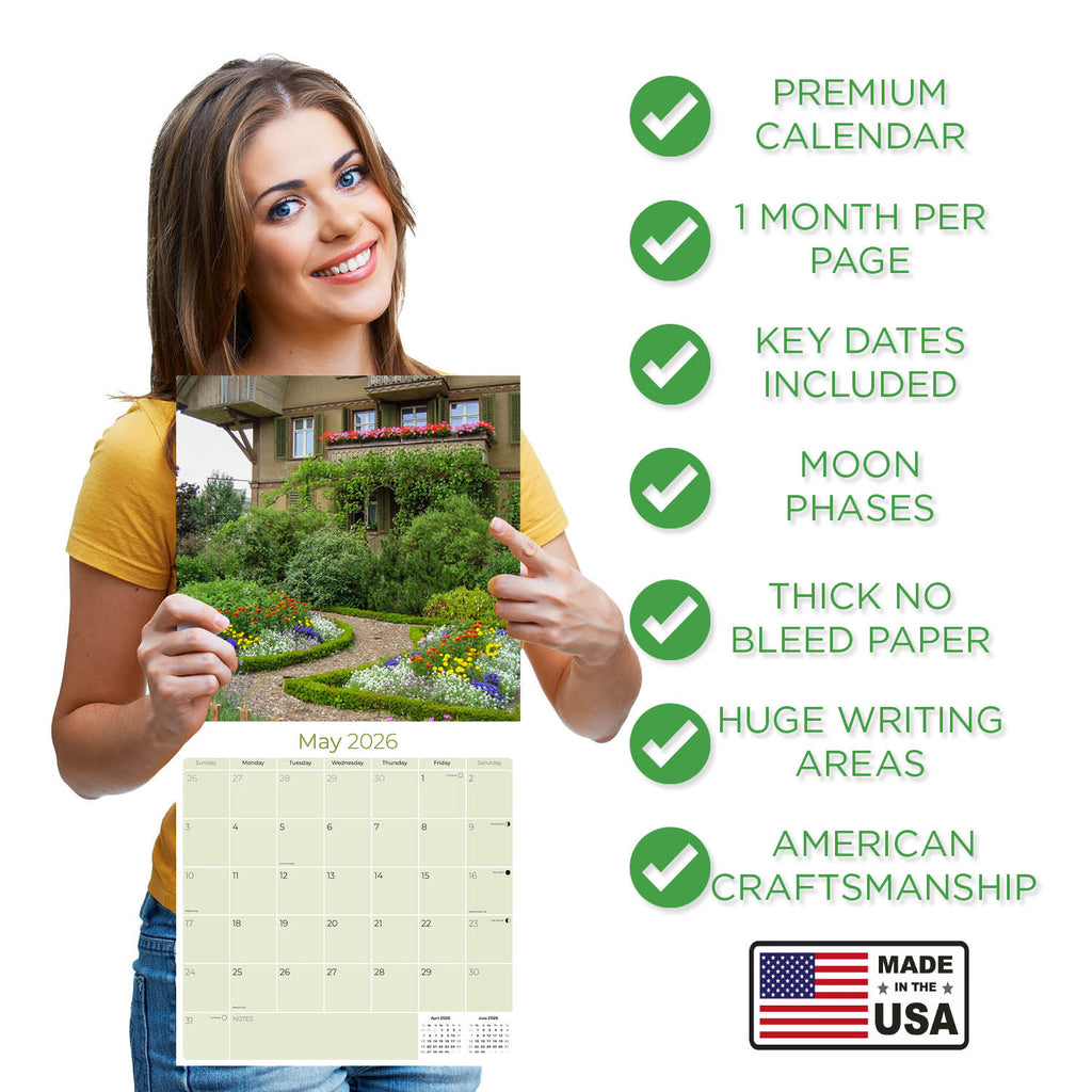 Cottage Gardens Wall Calendar 2026