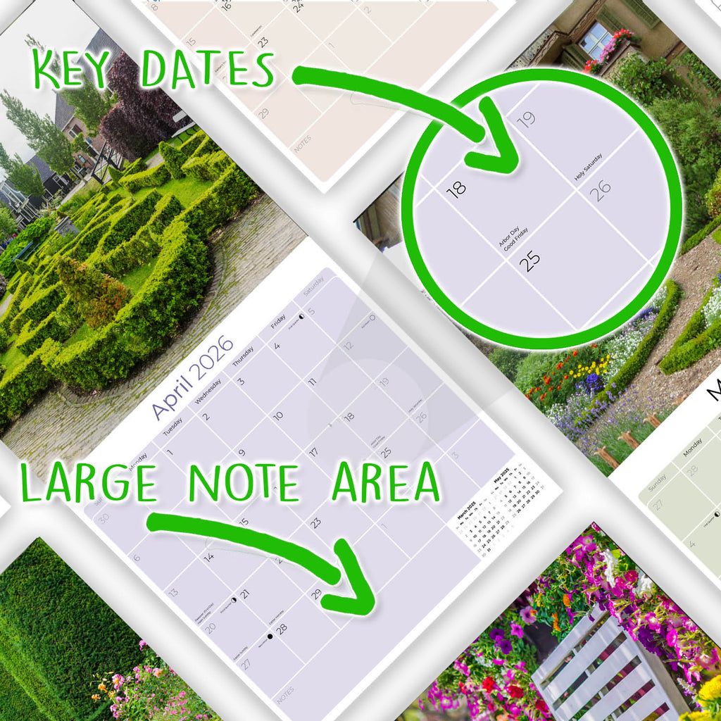 Cottage Gardens Wall Calendar 2026