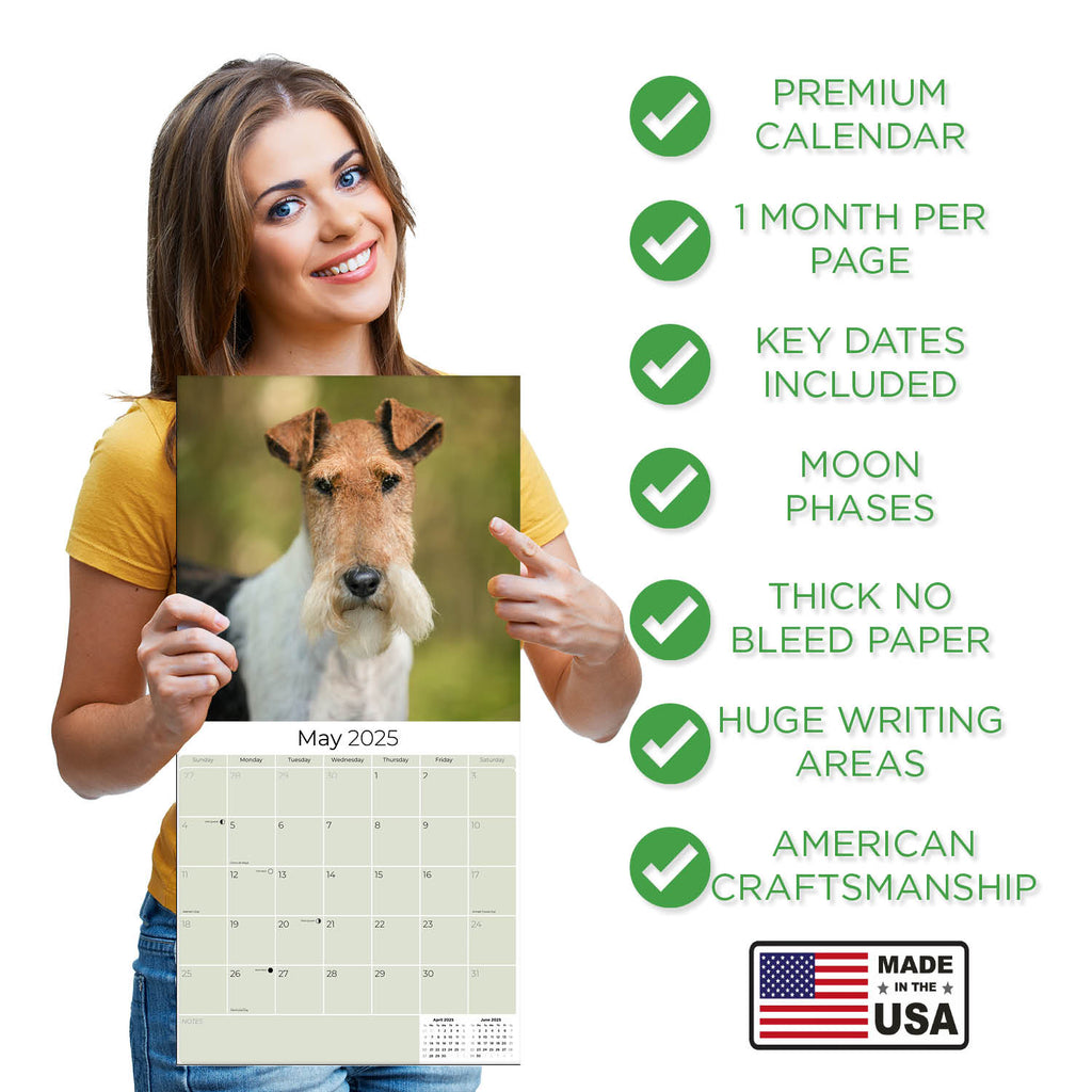 Fox Terrier (Wirehaired) Wall Calendar 2025