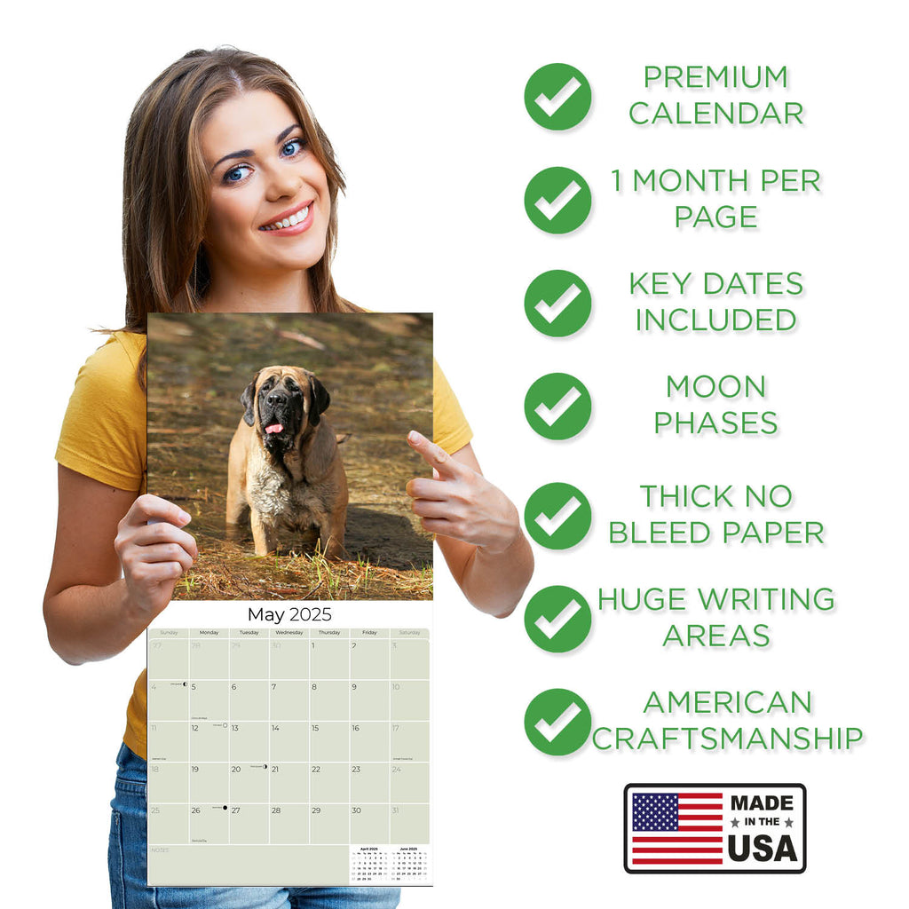Mastiff Wall Calendar 2025