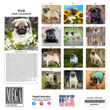 Pug Wall Calendar 2025