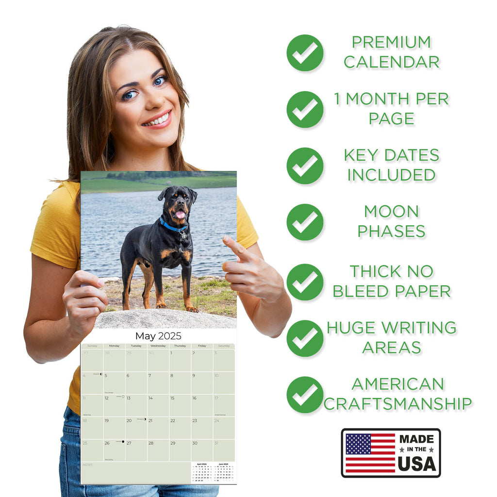 Rottweiler Wall Calendar 2025