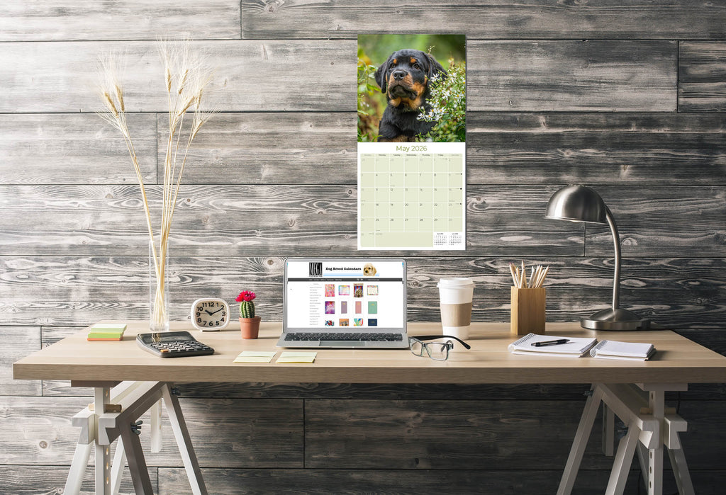 Rottweiler Puppies Wall Calendar 2026