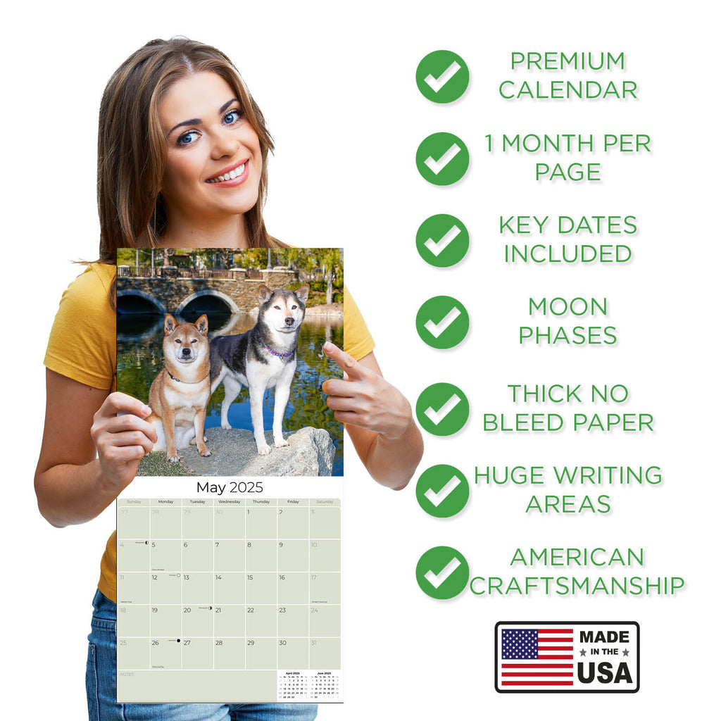 Shiba Inu Wall Calendar 2025