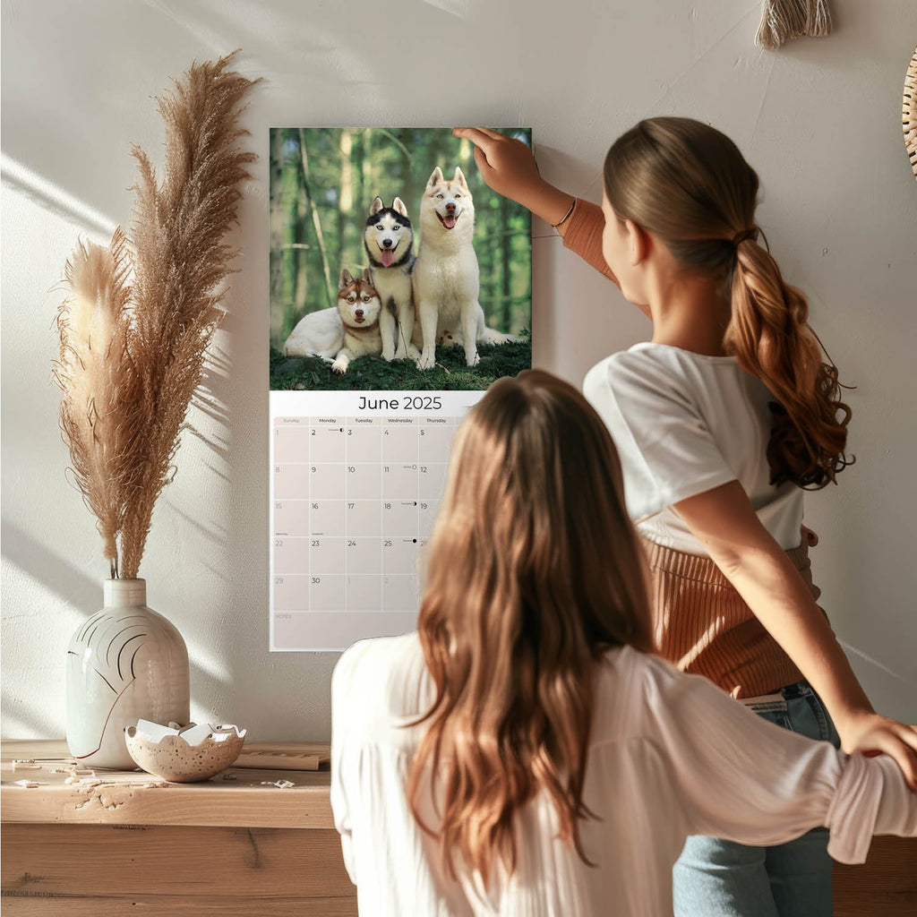 Siberian Husky Wall Calendar 2025