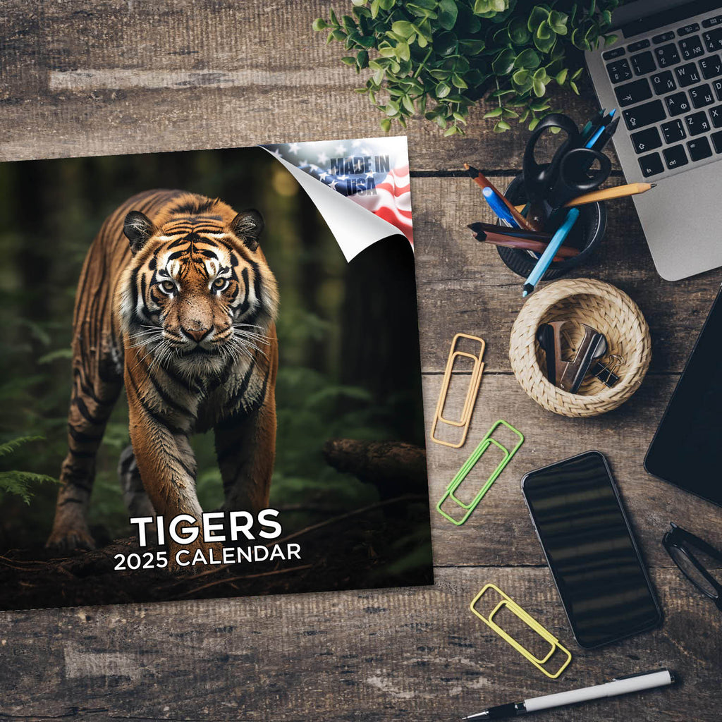Tigers Wall Calendar 2025