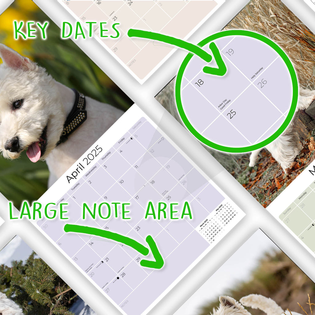 West Highland Terrier Wall Calendar 2025