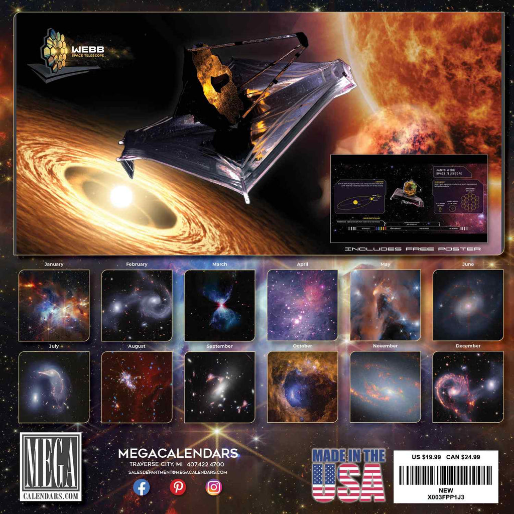 Webb Discoveries Wall Calendar 2025