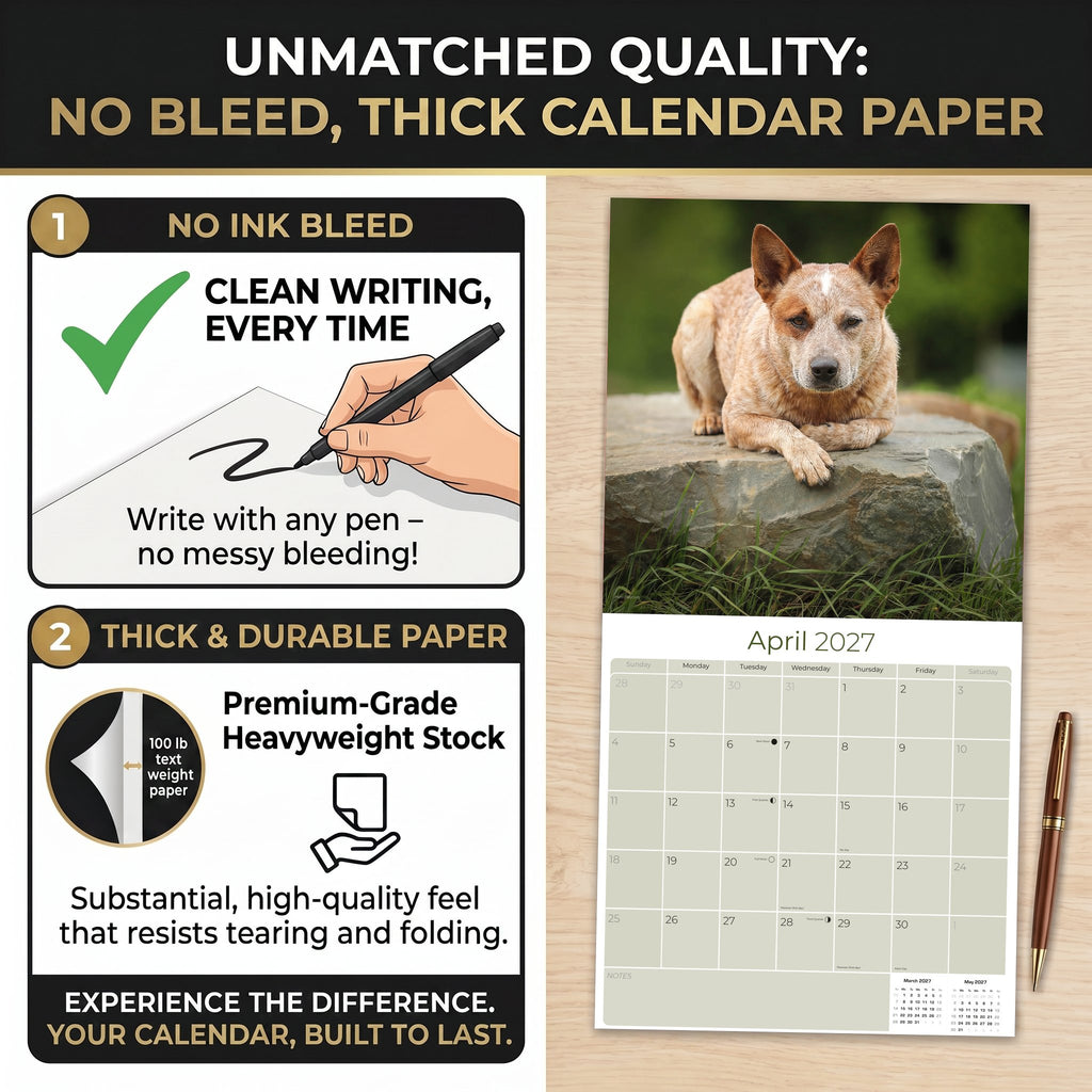 Australian Cattle Dog Wall Calendar 2027 - 12" x 12" 16-Month Intelligent and Resilient Dog Calendar