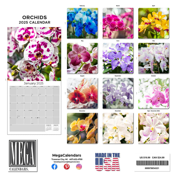 Orchids Wall Calendar 2025