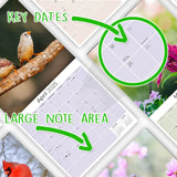 Garden Birds Wall Calendar 2025