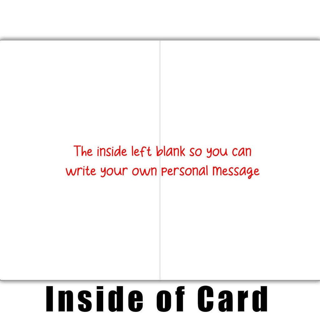 The blank interior of the funny appreciation card, showing the thick 120lb matte paper for a personal handwritten note.