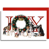JOY Mixed Dog Breeds - Greeting Card - 5.3x8 - 10 PackChristmas