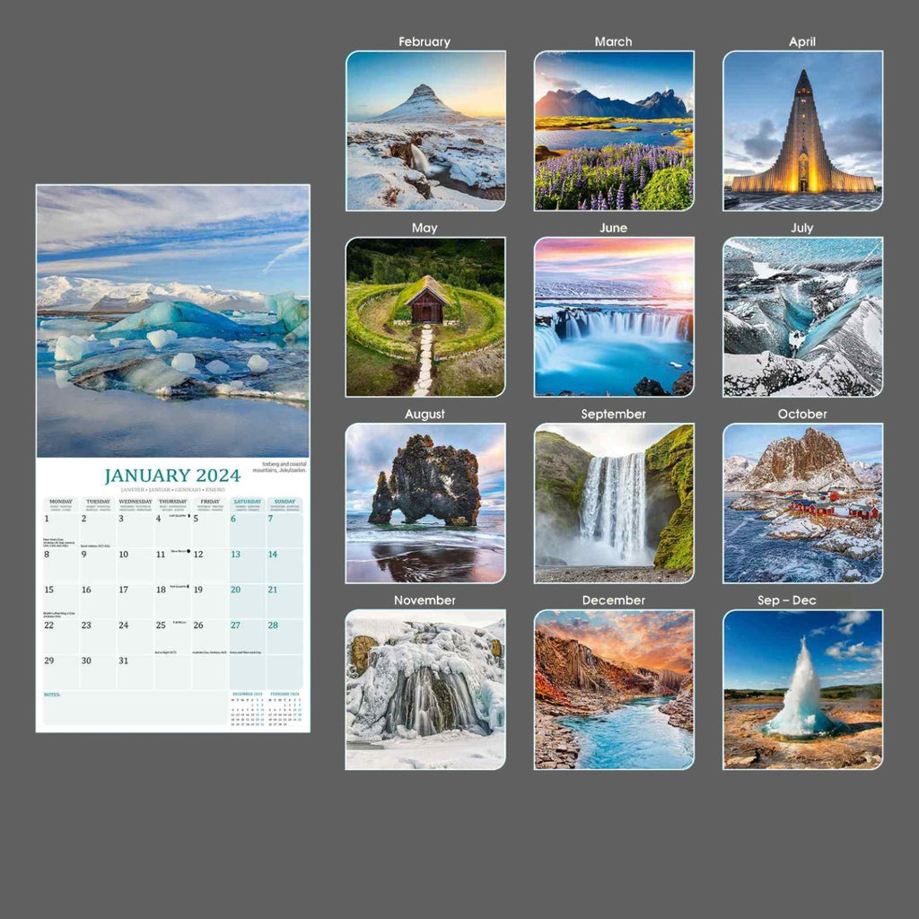 Iceland Wall Calendar 2024