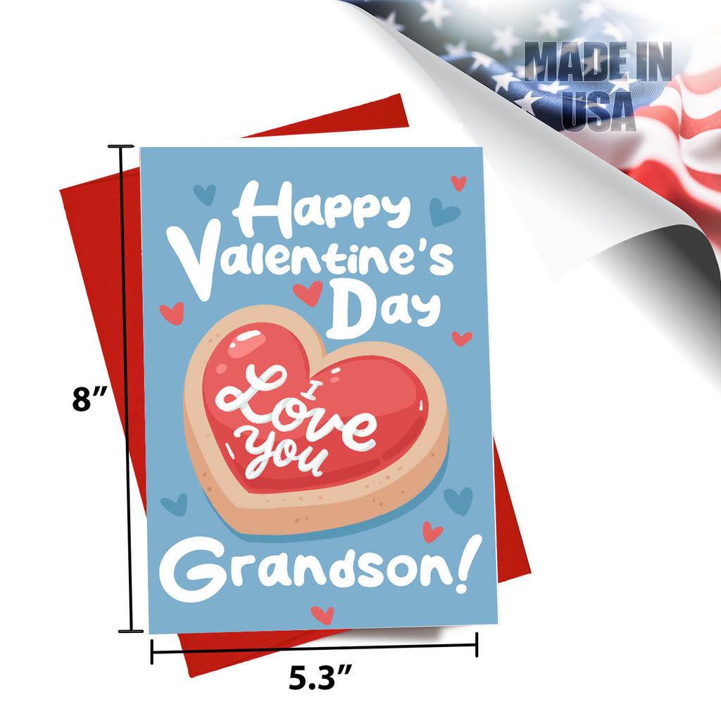 Valentine - I Love You Grandson Greeting Card