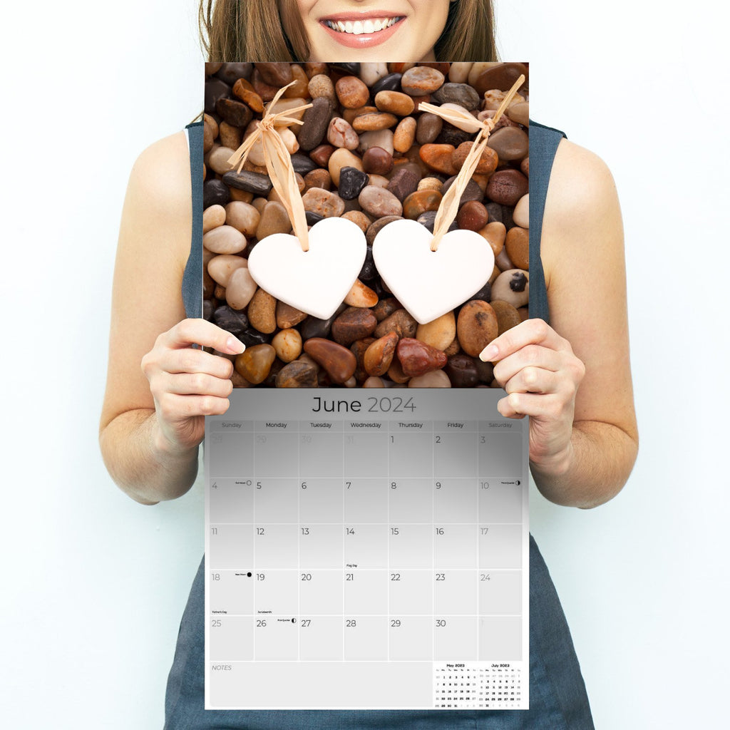 Hearts Wall Calendar 2024