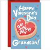 Valentine - I Love You Grandson Greeting Card