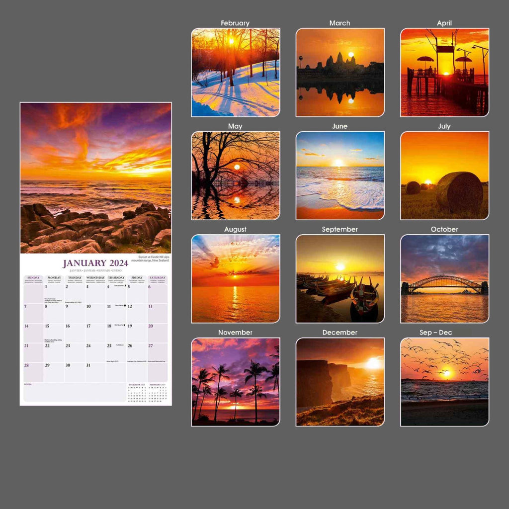 Sunsets Wall Calendar 2024