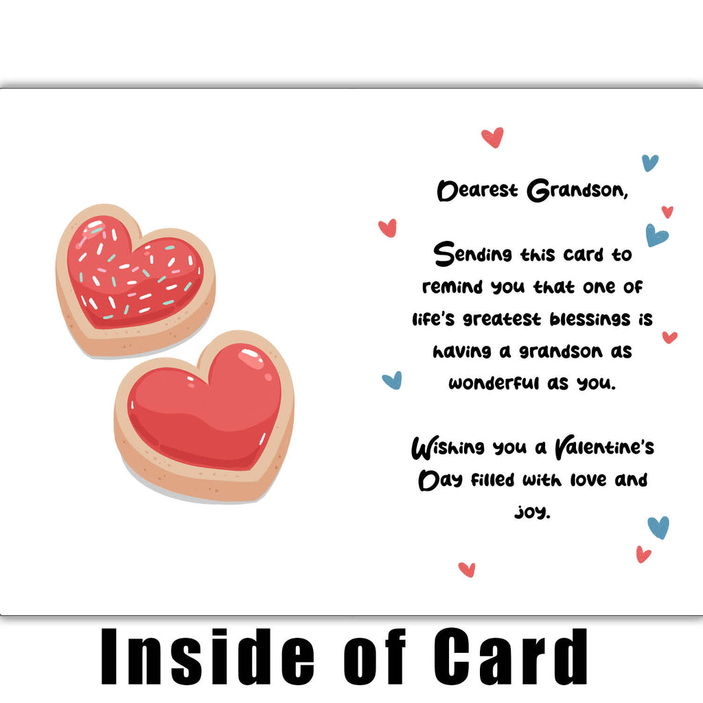 Valentine - I Love You Grandson Greeting Card