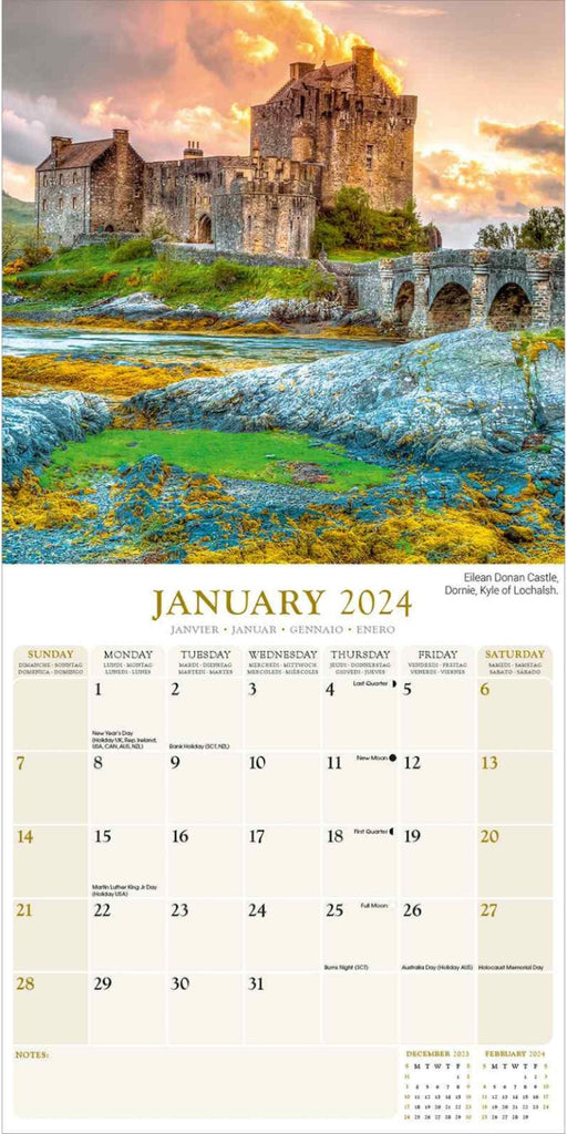 Scotland Wall Calendar 2024