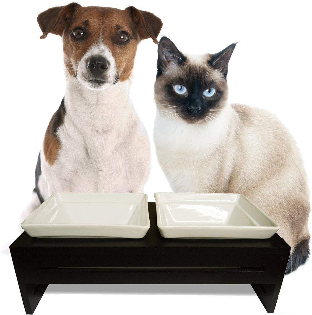 Premium Elevated Dog and Cat Pet Feeder Double Bowl Raised Stand