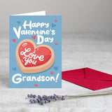 Valentine - I Love You Grandson Greeting Card