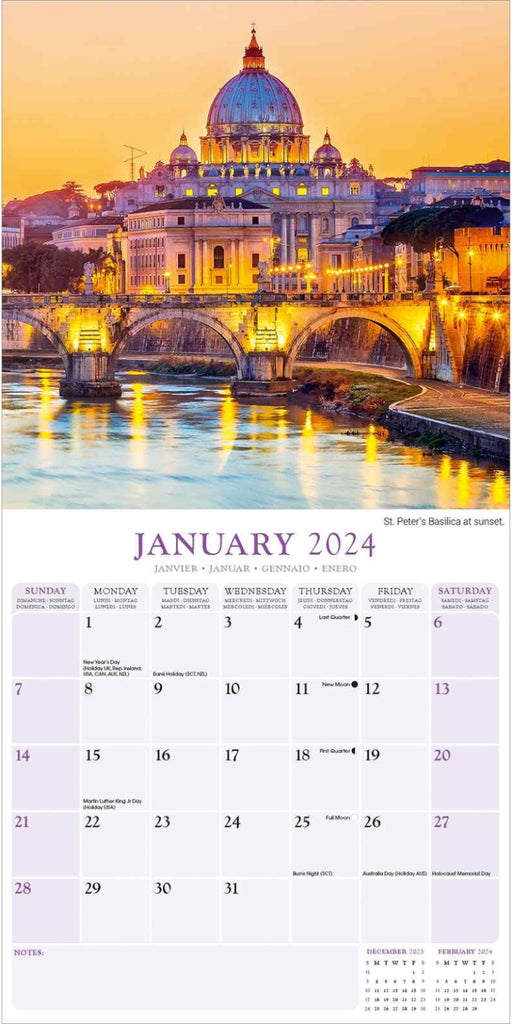 Rome Wall Calendar 2024